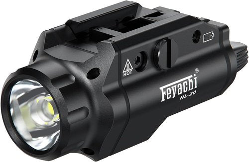 Feyachi HL-20 Pistol Light - 1500 Lumen LED Tactical Flashlight for Handguns | Compact Black Design