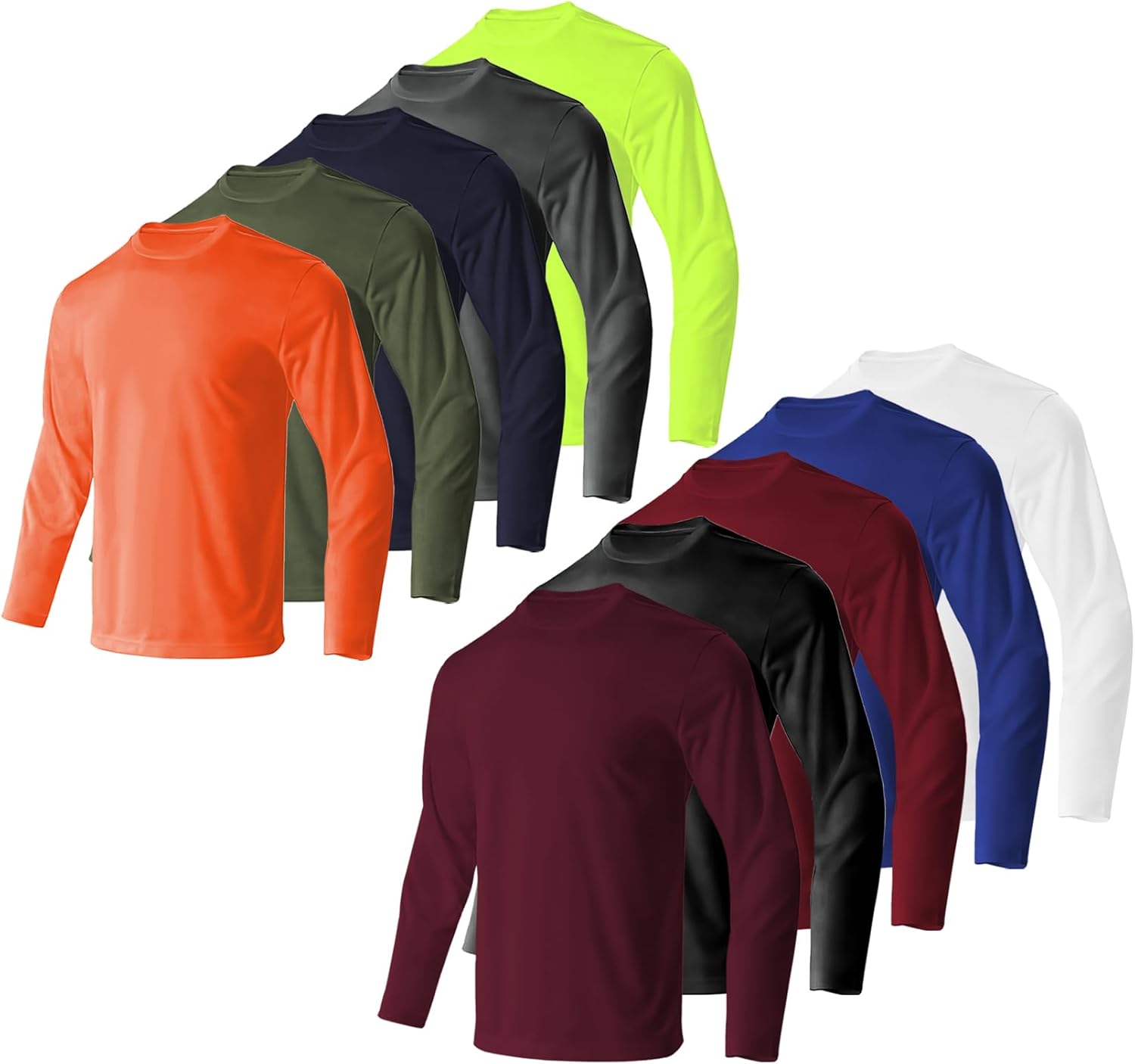 Skiennix Men's Long Sleeve Sun Shirt - Lightweight UV Protection Quick Dry Hiking & Fishing Tee