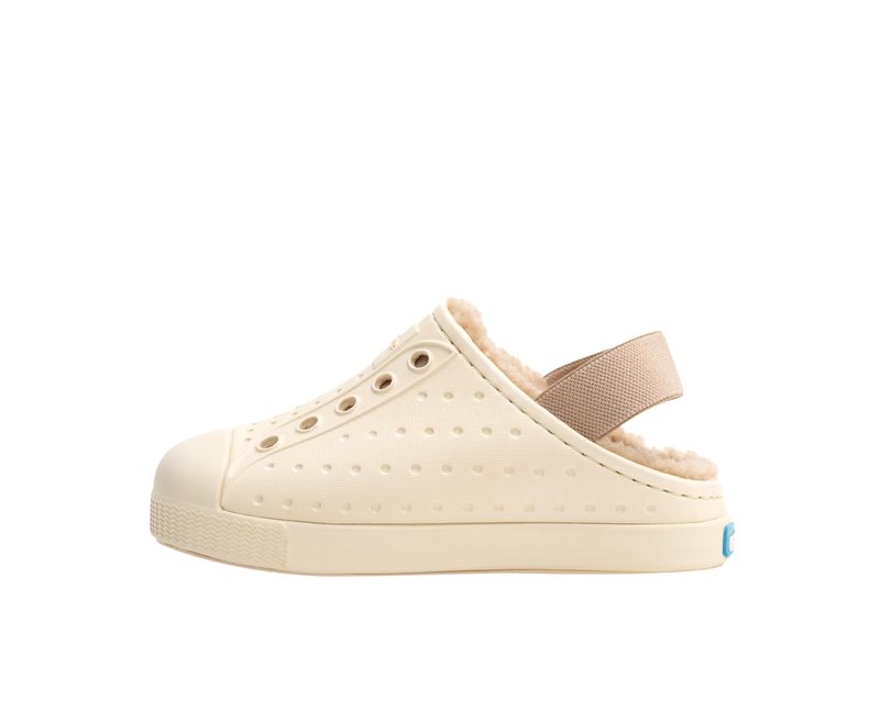 Native Shoes Unisex-Kids Jefferson Cozy Sneakers, Bone White/Bone White/Flax Tan, 10 Toddler