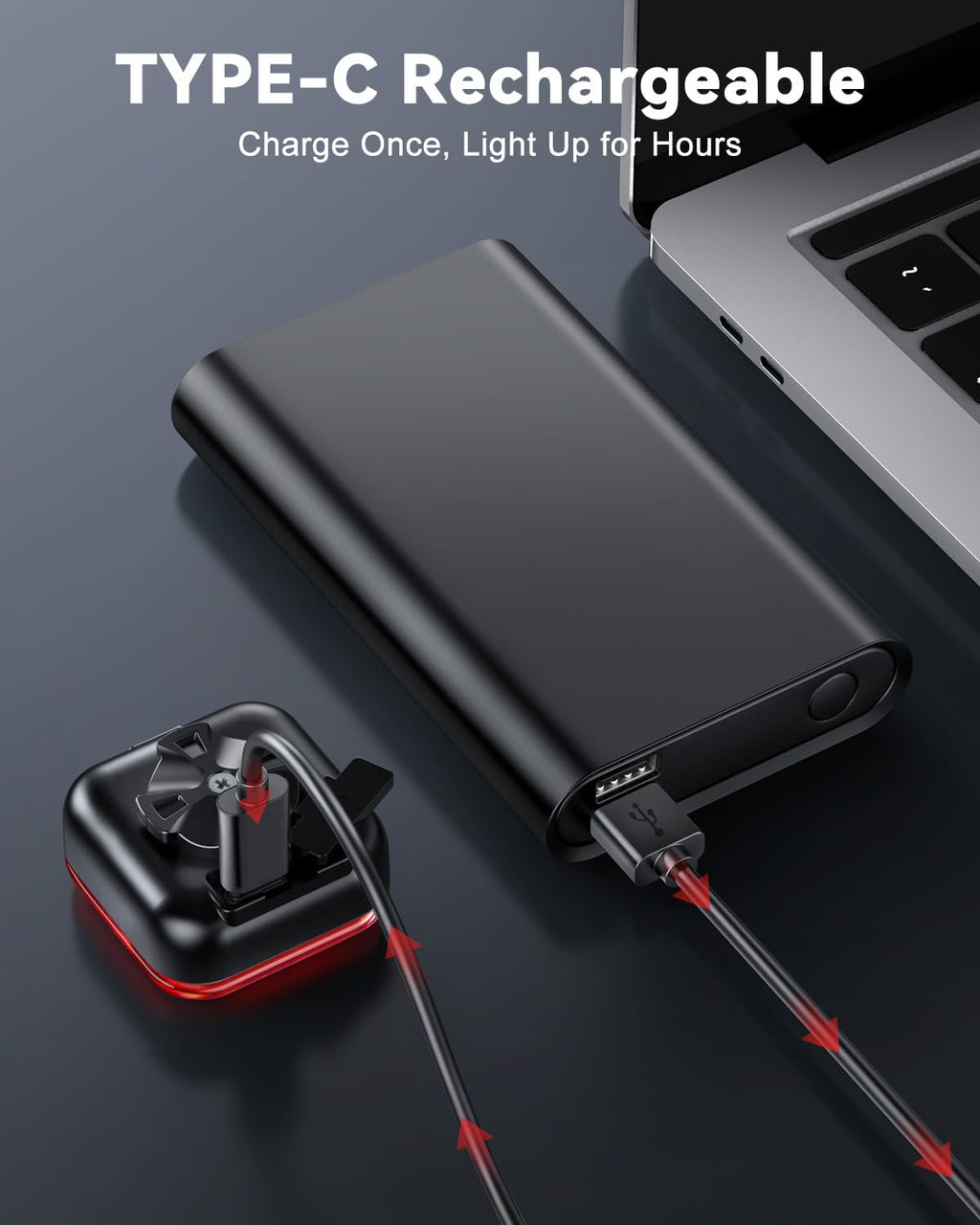 ONVIAN Bike Tail Light 2 Pack, USB Rechargeable Bike Lights for Night Riding, Bright Bicycle Safety Rear Light, IP64 Waterproof, 5 Light Modes, Rear Bike Light for Adults Kids Road Mountain Cycling