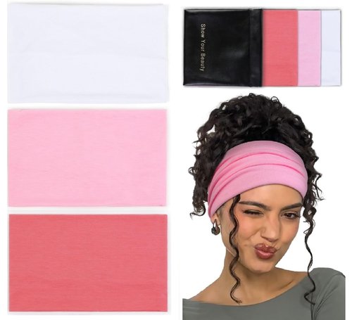 Huachi Wide Headbands for Women - Non-Slip Thick Elastic Hair Bands | Boho Style for Workouts & Running