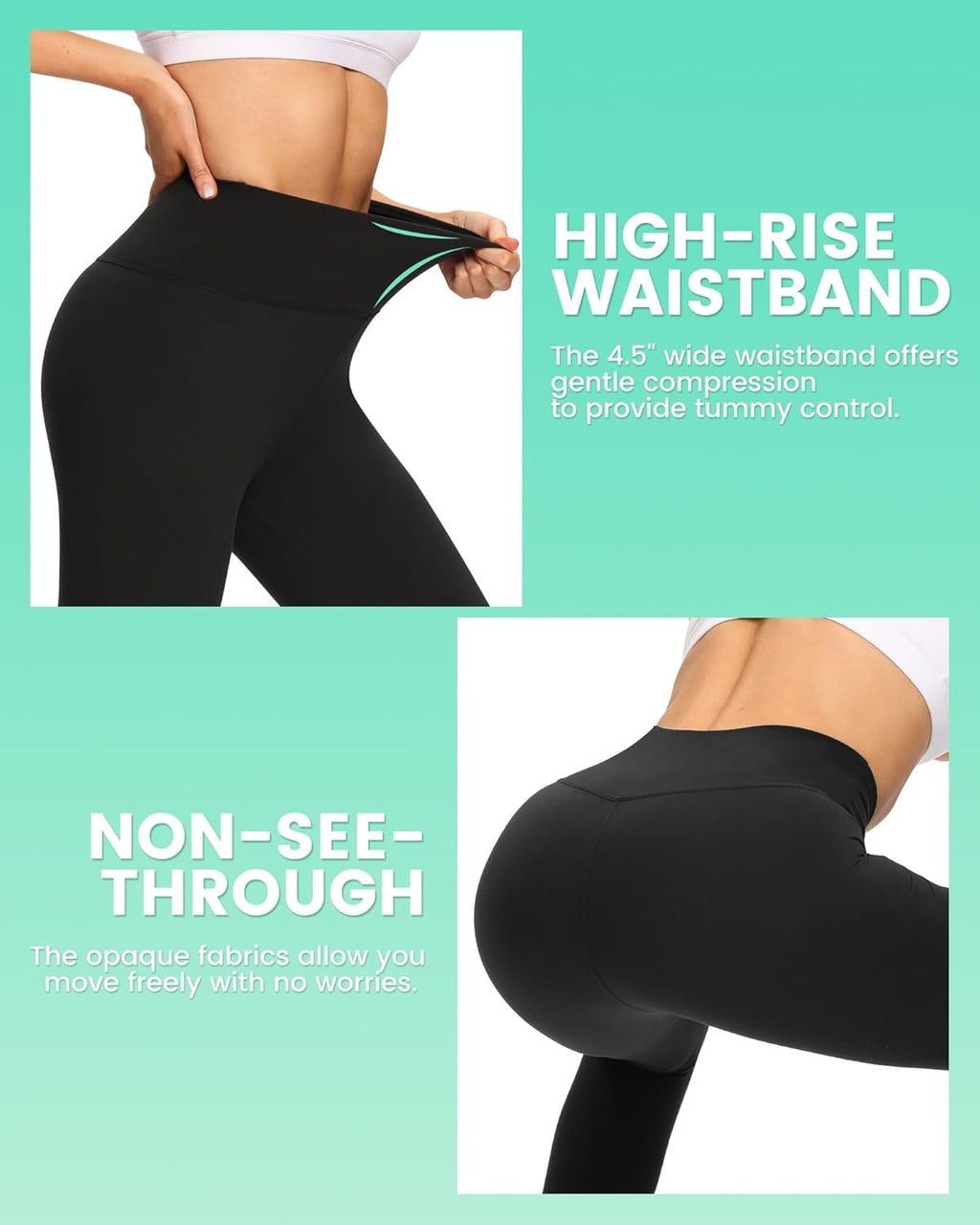 TNNZEET High Waisted Leggings for Women - Black Tummy Control Soft Yoga Pants with Pockets | 3 Pack
