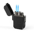 TOPAKY Torch Lighter, Waterproof Windproof Dual Flame Butane Lighter, Refillable Mini Gas Torch Lighter for Candle Fireworks Camping Hiking Tactical Gear (Not Prefilled)