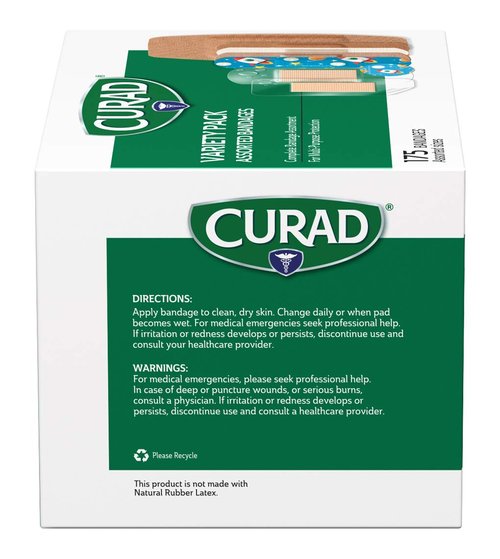 Curad Family Bandage Variety Pack - Waterproof, Flex-Fabric, Heavy Duty | 175 Count, 4 Styles Included