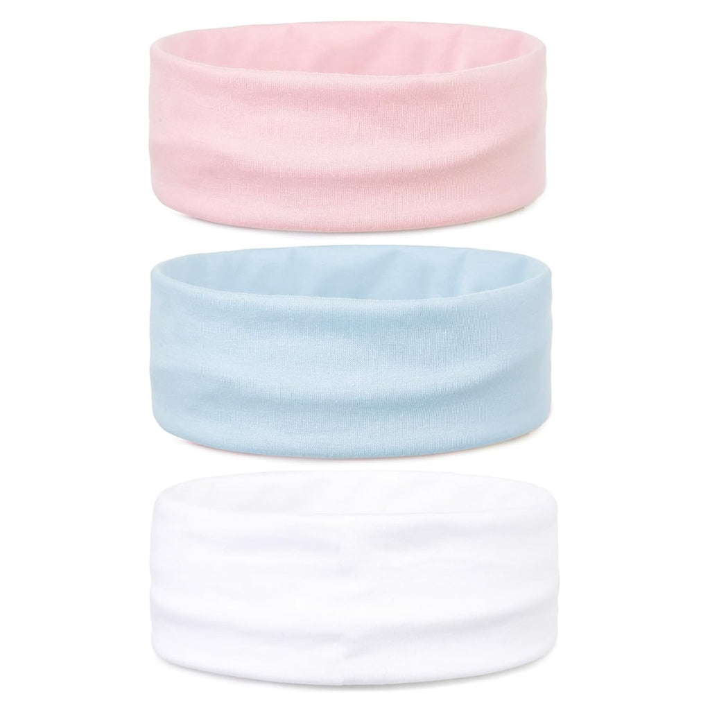 Skiennix Stretchy Headbands for Women - Non-Slip Thin Bands for Yoga & Workout | White, Pink, Blue
