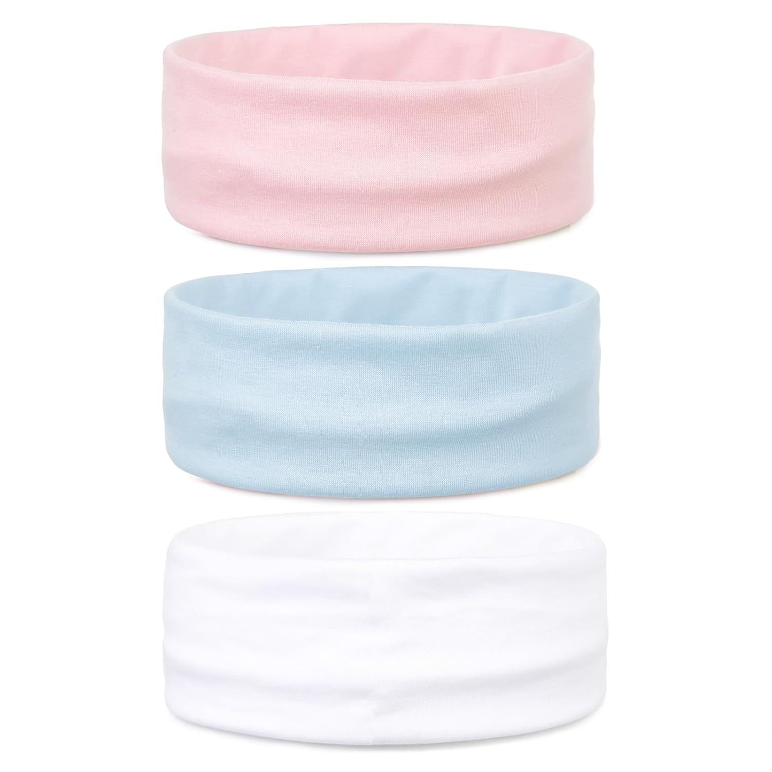 Skiennix Stretchy Headbands for Women - Non-Slip Thin Bands for Yoga & Workout | White, Pink, Blue