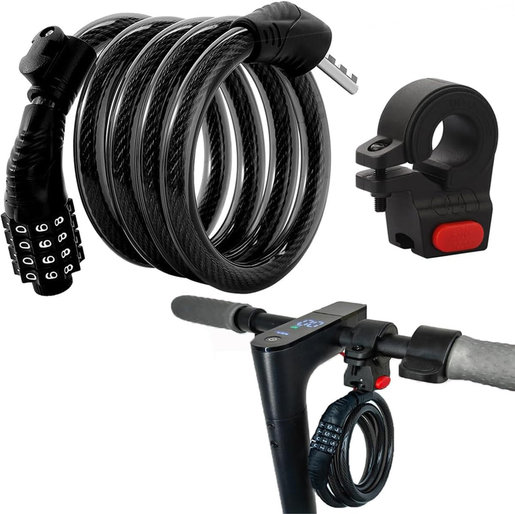 Skiennix E-Scooter Lock - 4 Ft Long Combination Cable Lock for Xiaomi M365/Max/Ninebot | Anti-Theft Security