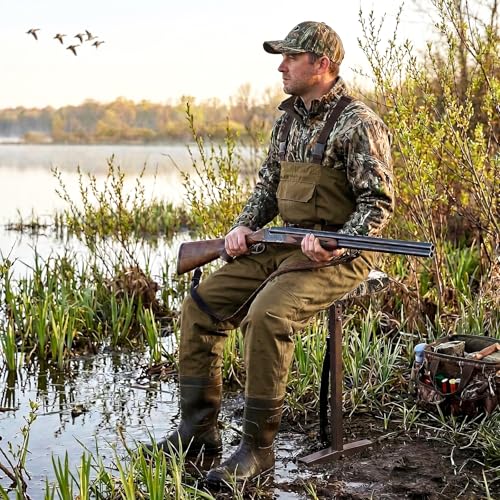 TR Camo-1 Marsh Hunting Seat with Padded Adjustable Mud Chair