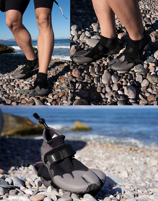 KMT Adult Water Sports Diving Boots - Split Toe, Grey, Size 11