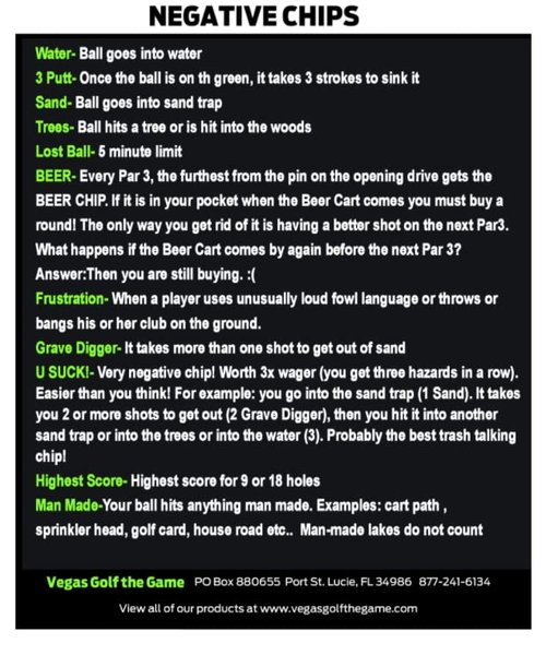 Vegas Golf Game - VIP Edition 19(pcs) with Free Tee Bag