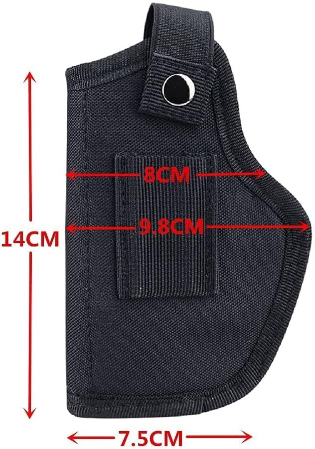 Skiennix Universal Gun Holster - Concealed Carry for Right/Left Hand Draw | Fits Subcompact & Compact Handguns, Black