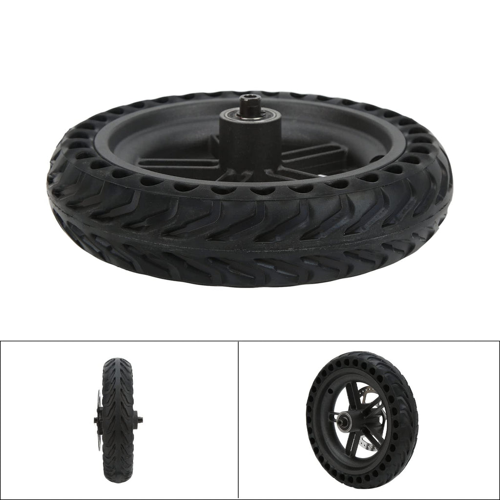 POENVFPO Electric Scooter Rear Tire, 8.5 Inch Rear Solid Tire Wheel Hub 110mm Brake Disk Electric Scooter Upgrade Parts Assembly Set