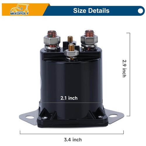 MIXOPOLY 36 Volt Electric Golf Cart Solenoid Replacement for Club Car DS Golf Cart (1976-1998), Heavy Duty 4 Terminals Starter Solenoid Replaces OEM 8016, 1113, CCS039