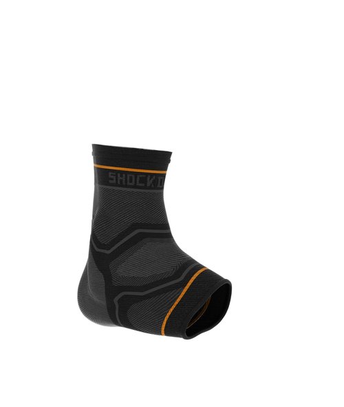 Shock Doctor Compression Knit Ankle Sleeve with Gel Support, Black/Grey, Adult-Small