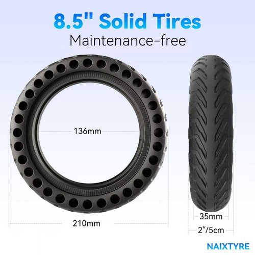 NAIXTYRE 8.5x2 '' inchs Solid Tires for Electric Scooters,This Solid Tire is compatible with Xiaomi m365/Mijia Mi m365 Pro/GTRAX GXL V2/GTRAX XR and All 8 1/2 x2/50/75-6.1 Scooters Tire,（2PCS）