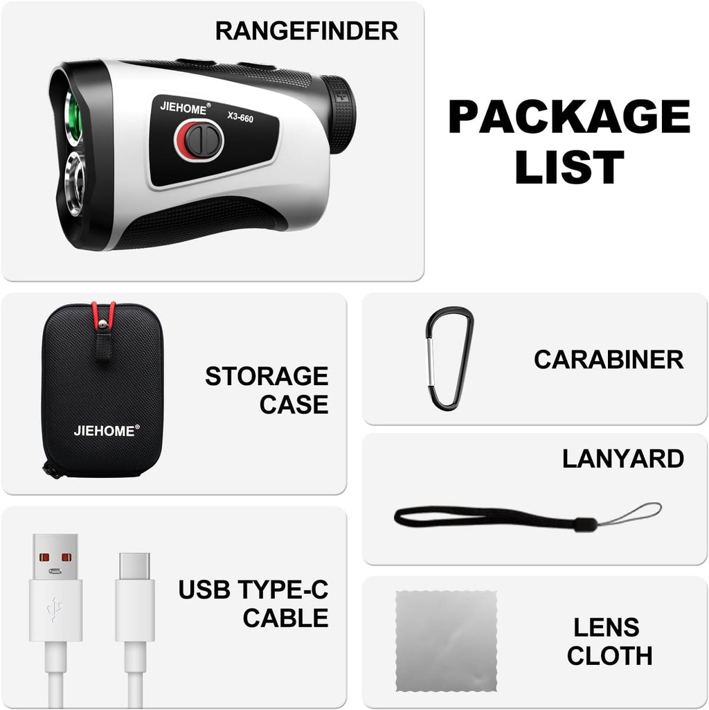 Skiennix Golf Rangefinder - 7X Magnification, Slope Measurement, Rechargeable | Perfect Gift for Men