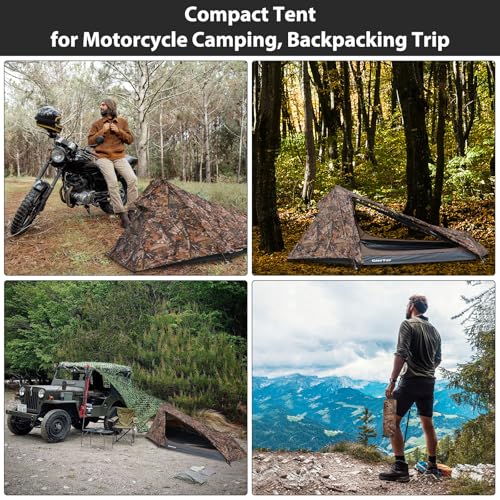 GEERTOP Camouflage Ultralight Solo Bivy Tent for Camping & Backpacking