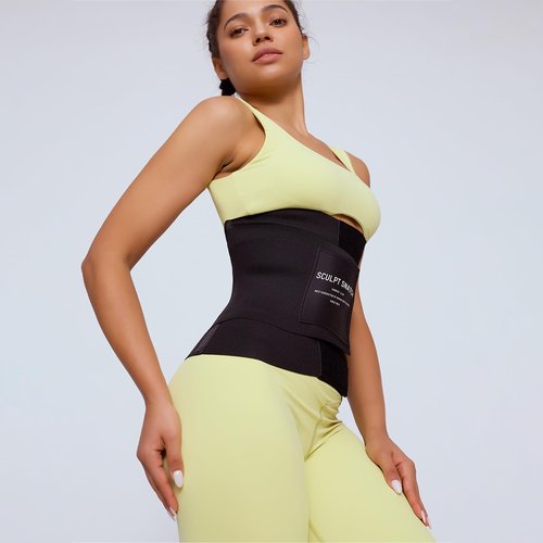 Sculpt Snatch Hourglass Waist Trainer for Women–Adjustable Sweat Band for Stomach, Tummy Control&Workout Waist Trimmer(GREEN,M)