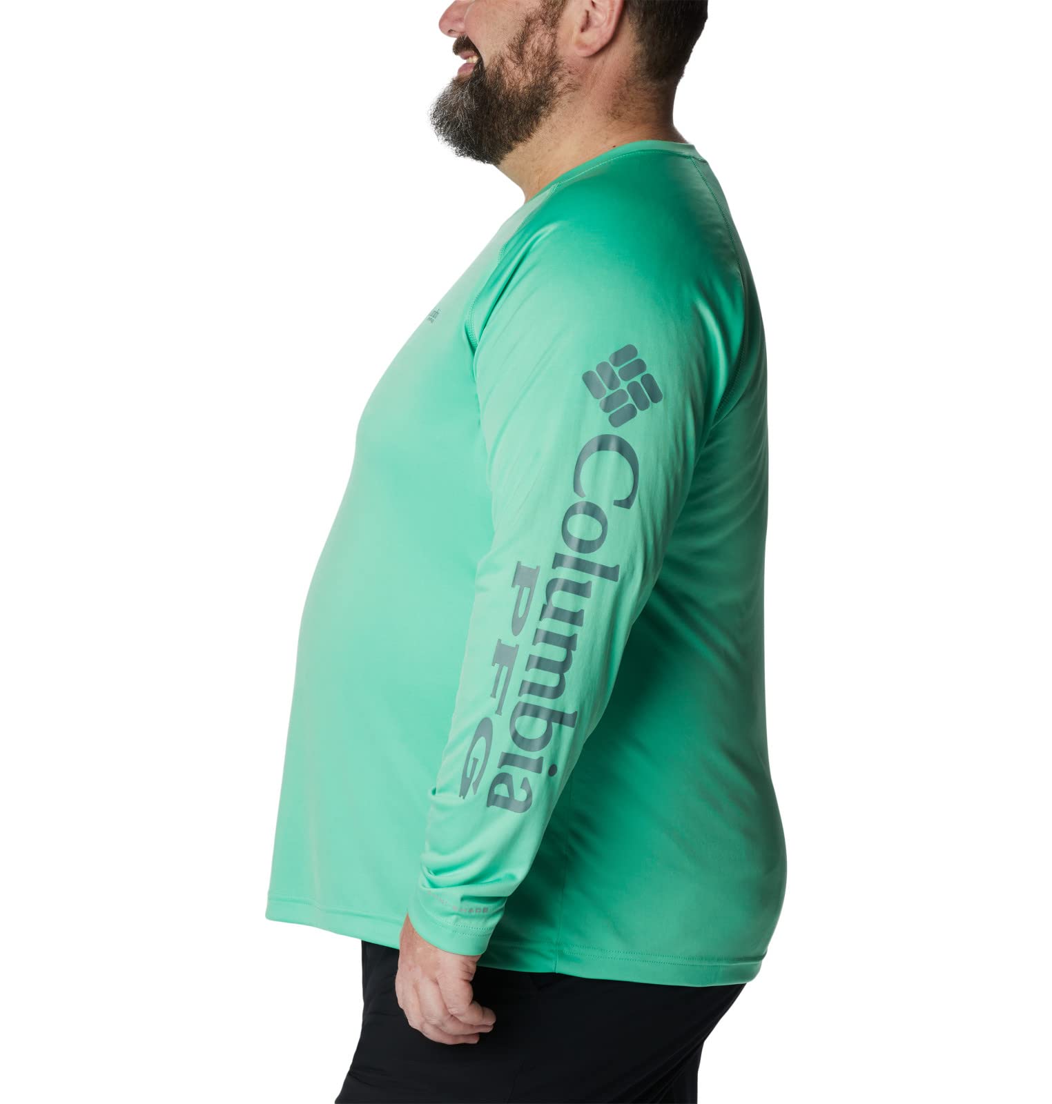 Columbia Men's Terminal Tackle Long Sleeve Fishing Shirt, Light Jade/Metal Logo, XX-Large