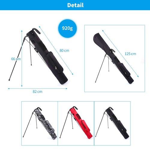 LONGCHAO Golf Bag, Lightweight Golf Club Bags with Stand and Strap, Pitch and Putt Golf Bag 2 Way Driver Golf Bags, (Black)