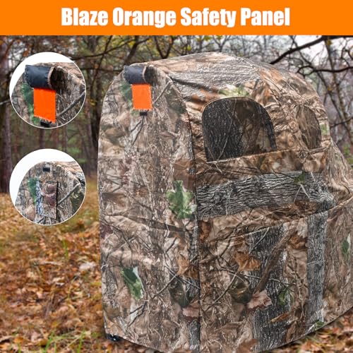 WTVIDAS Camo Hunting Blind with Chair - 1-Person Ground Concealment Tent, Model Camo1
