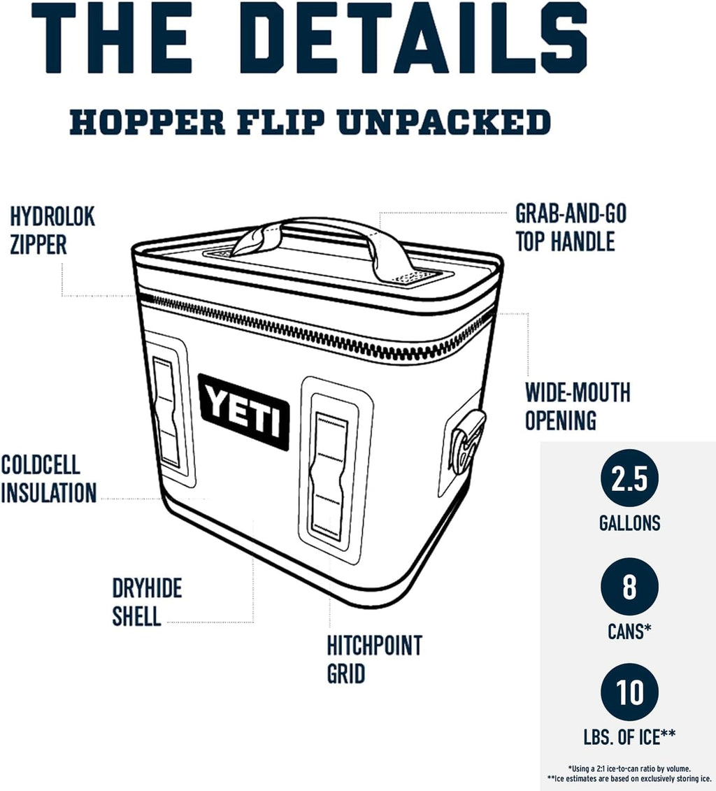 YETI Hopper Flip 8 | Portable Soft Cooler for Outdoor Adventures - Durable & Insulated Design