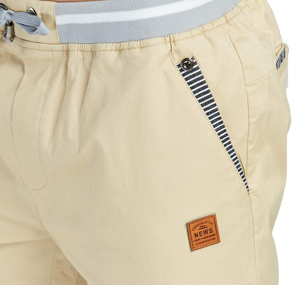 Tansozer Men's Casual Beach Shorts - Classic Fit with Drawstring, Elastic Waist & Pockets