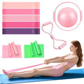 Pilates Essentials Kit for Women,10PCS Pilates Set with 13" Magic Circle Pilates Ring and Yoga Ball, 5 Resistance Bands for Toning & Stretching Strap & Tension Rope Exercise Equipment for Home Workout