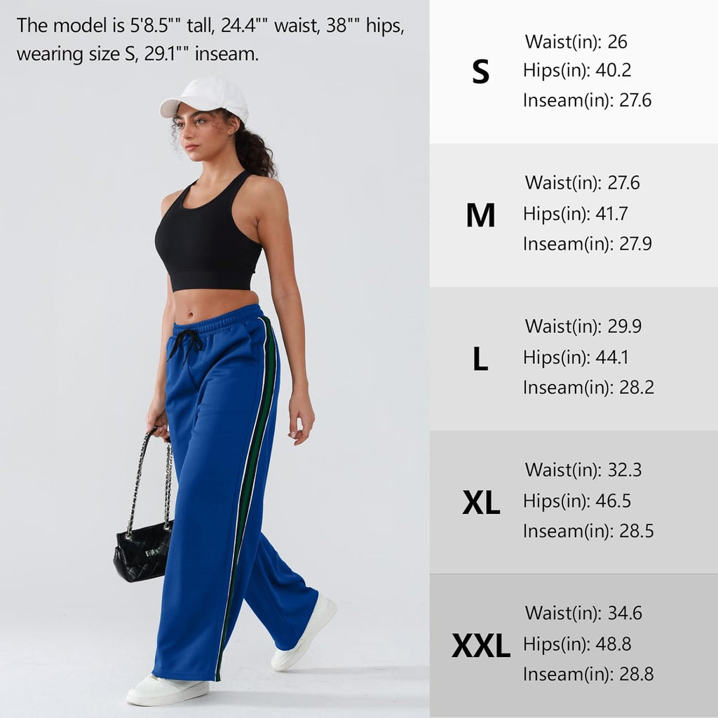 Skiennix Women's Wide-Leg Track Pants - High Waist, Quick-Dry Athletic Pants with Pockets