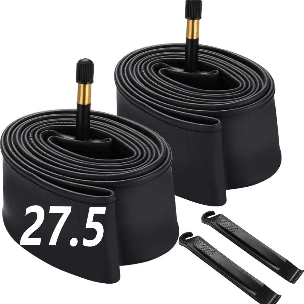 Skiennix 27.5 Inch Bike Tube | Premium Butyl Rubber with AV48mm Schrader Valve | 2 Pack