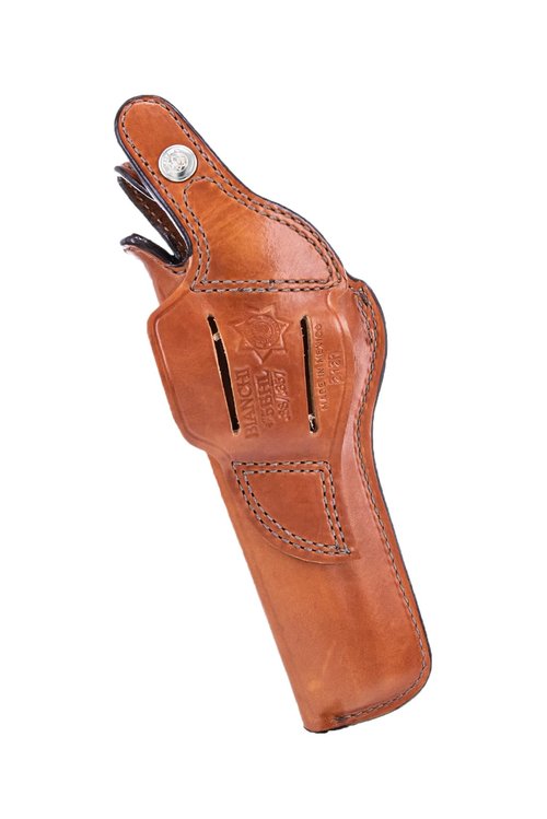 Bianchi Model 5BHL Thumbsnap Suede Lined Belt Gun Holster - Revolver, Tan, Fits S&W 629 N Frame 5IN, Right Hand