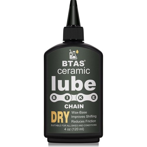 BTAS Dry Bike Chain Wax Lube - 4 oz Ceramic Nanoparticle & PTFE Lubricant for Road & Mountain Bikes