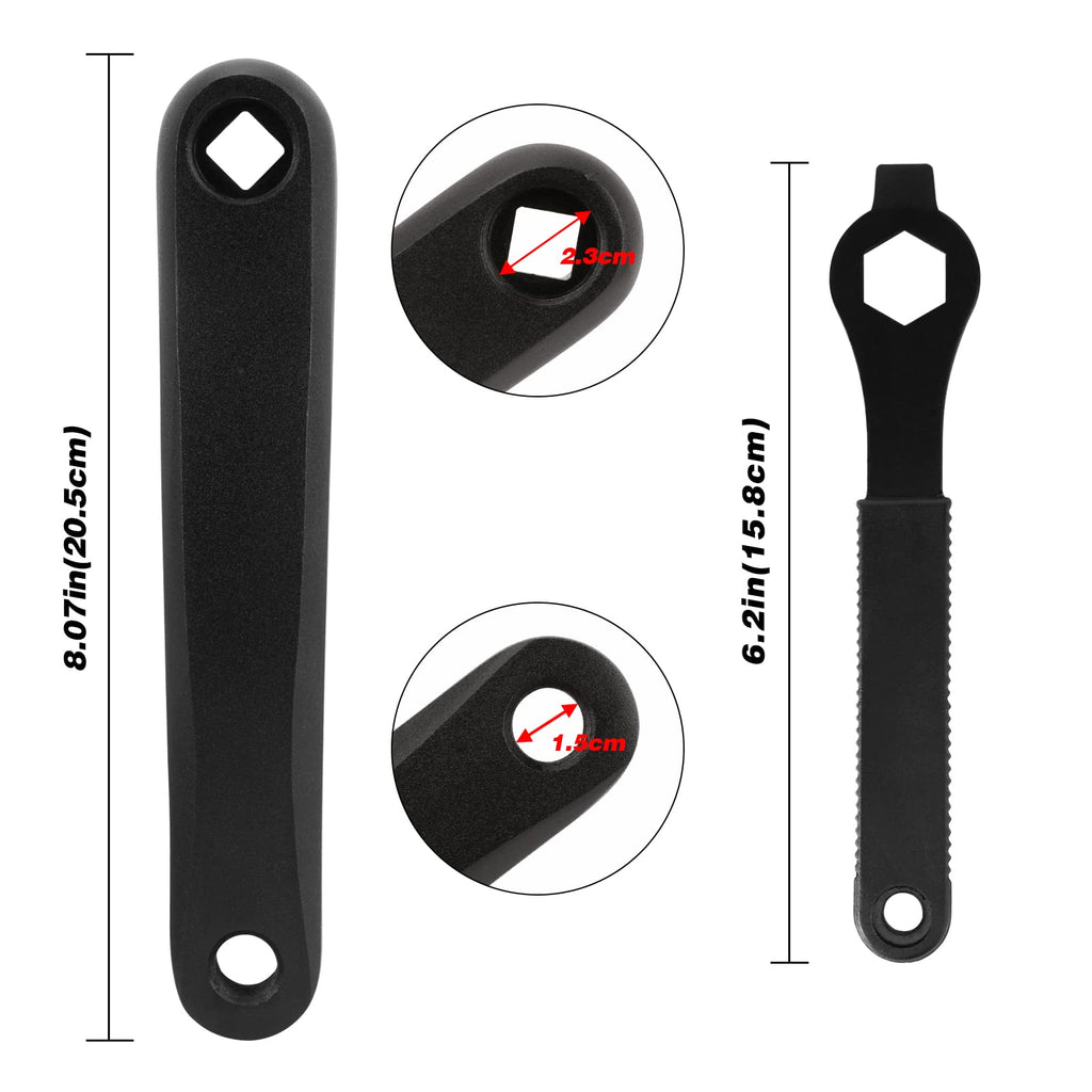 Oumers Bike Crank Puller Tools Set, Bike Crank Arm Remover + Bottom Bracket Removal + Spanner Wrench + Hexagonal Wrench + Bicycle Crank Arm + hex Head Crank arm Bolts for Repair Bike