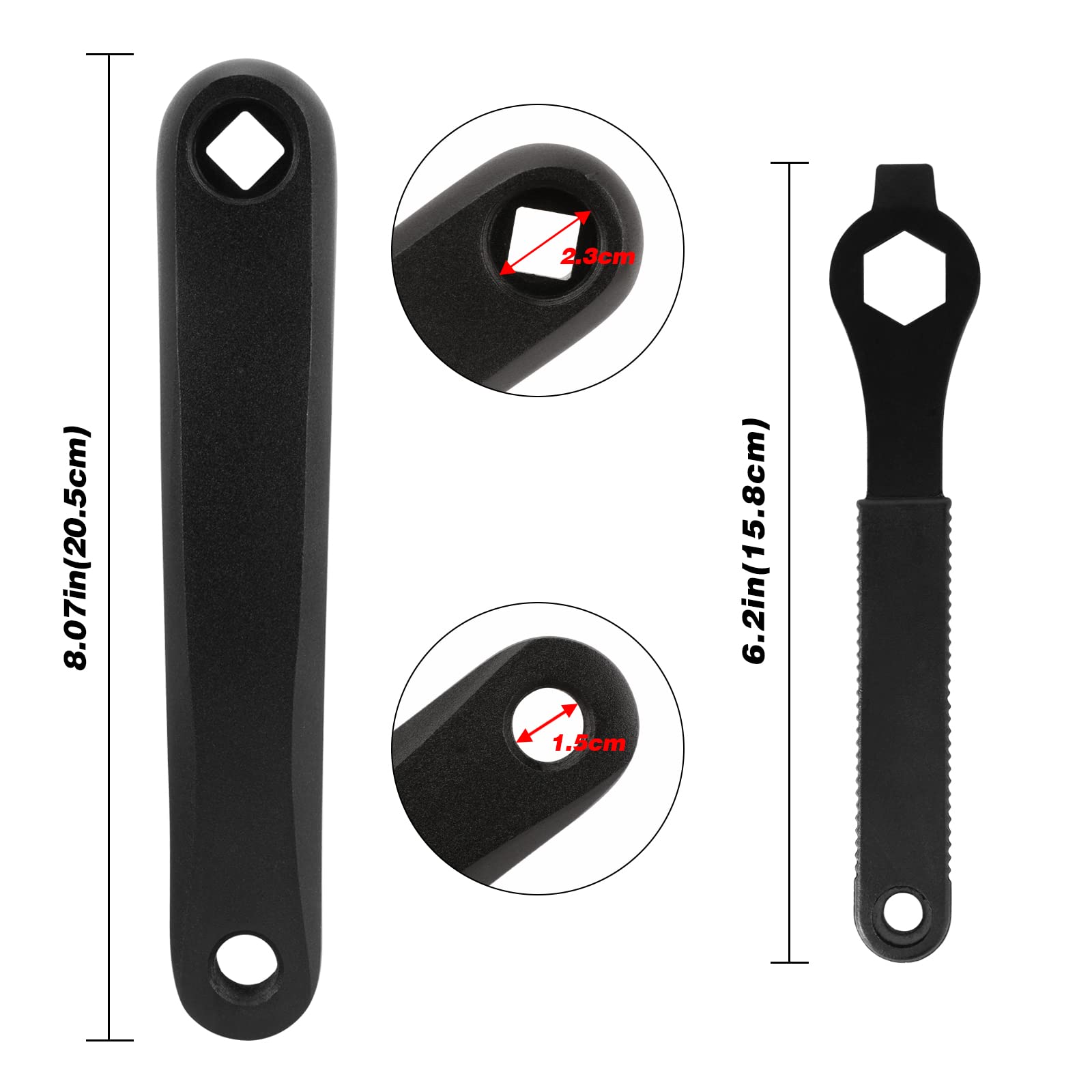 Oumers Bike Crank Puller Tools Set, Bike Crank Arm Remover + Bottom Bracket Removal + Spanner Wrench + Hexagonal Wrench + Bicycle Crank Arm + hex Head Crank arm Bolts for Repair Bike