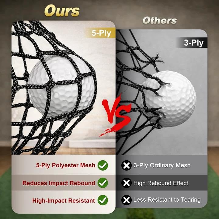 Golf Simulator Cage 10x8 FT with Impact Screen & Heavy-Duty Frame
