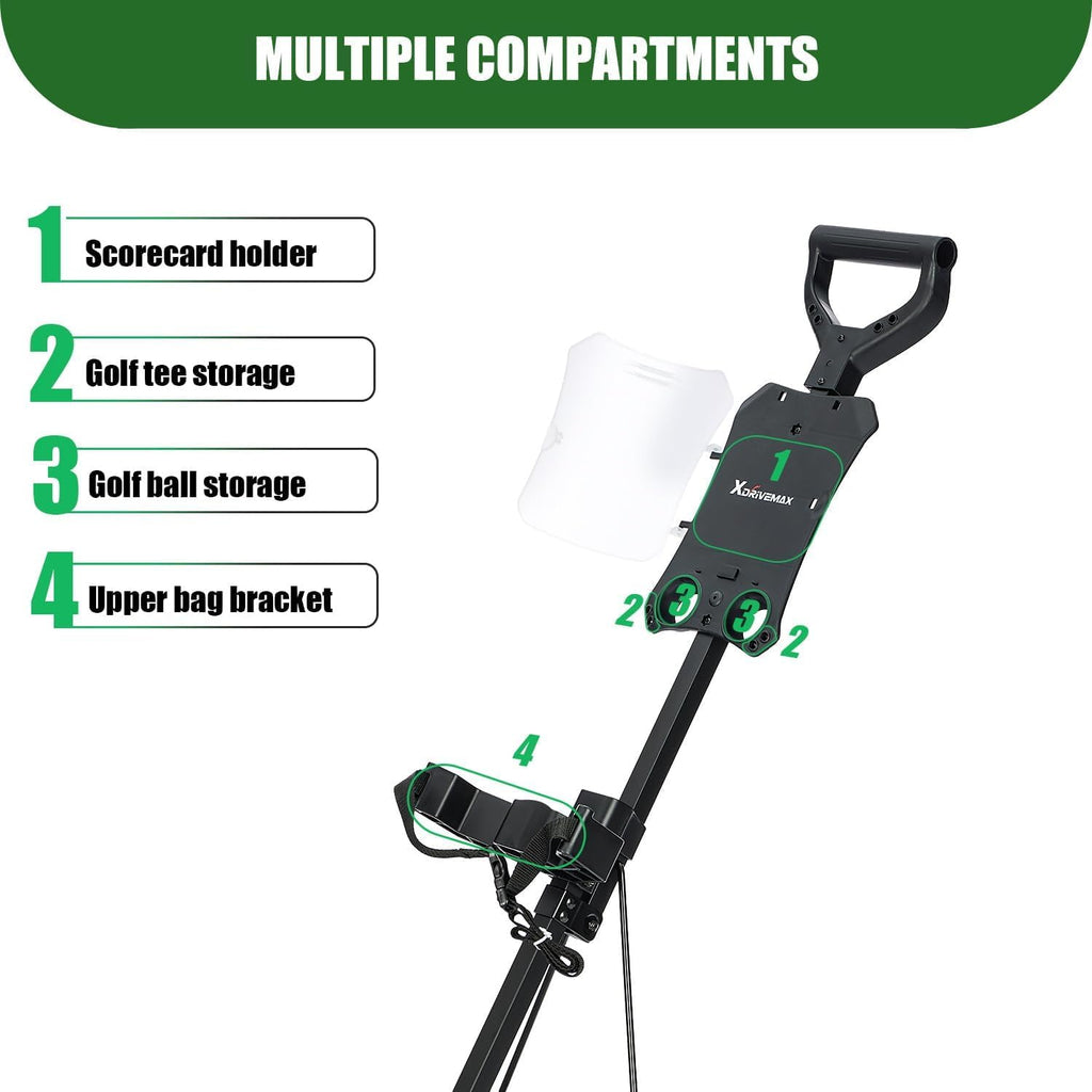 XDriveMax GC01 Golf Pull Push Cart 2 Wheel,Lightweight Folding Golf Pack