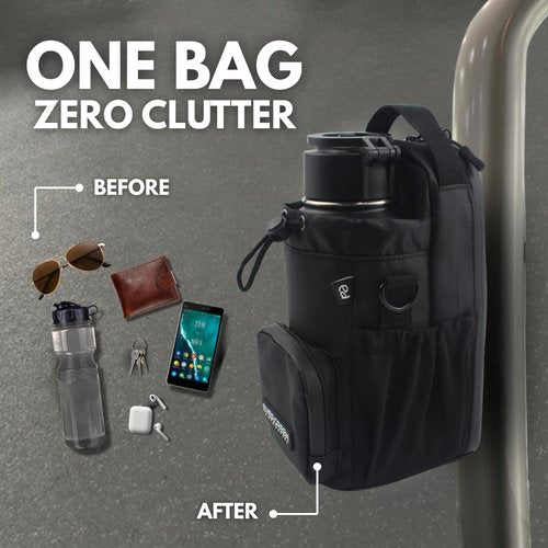 EVERGREEN DISTRIBUTERS Magnetic Gym Bags for Men and Women - Crossbody Water Bottle Carrier Bag with Phone Pocket - Small Gym Bag Perfect for Organizing Gym Accessories