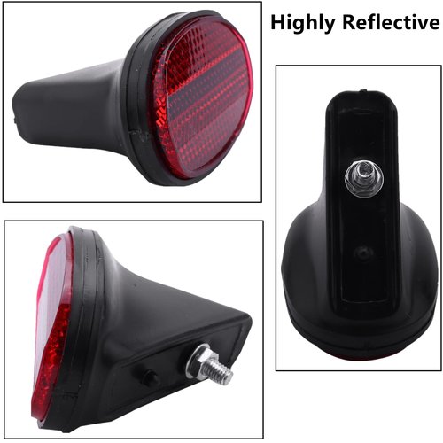 FJYXCHENXM Bicycle Rear Tail Reflector, 2 Pcs Bike Reflectors, Red, Black, Waterproof, 2.44 x 1.69 x 1.69 Inches, Rear, Cycling Safety Reflectors