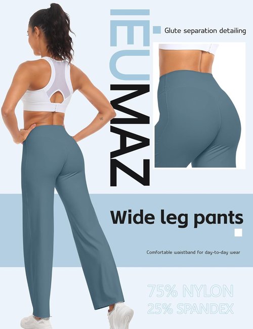 Ieumaz High Waist Women's Straight Leggings - Stretchy Casual Yoga Pants for Gym Workouts