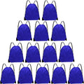 Skiennix Drawstring Bags - 14 Pcs Bulk Cinch Backpack Set for Men & Women | Navy Blue