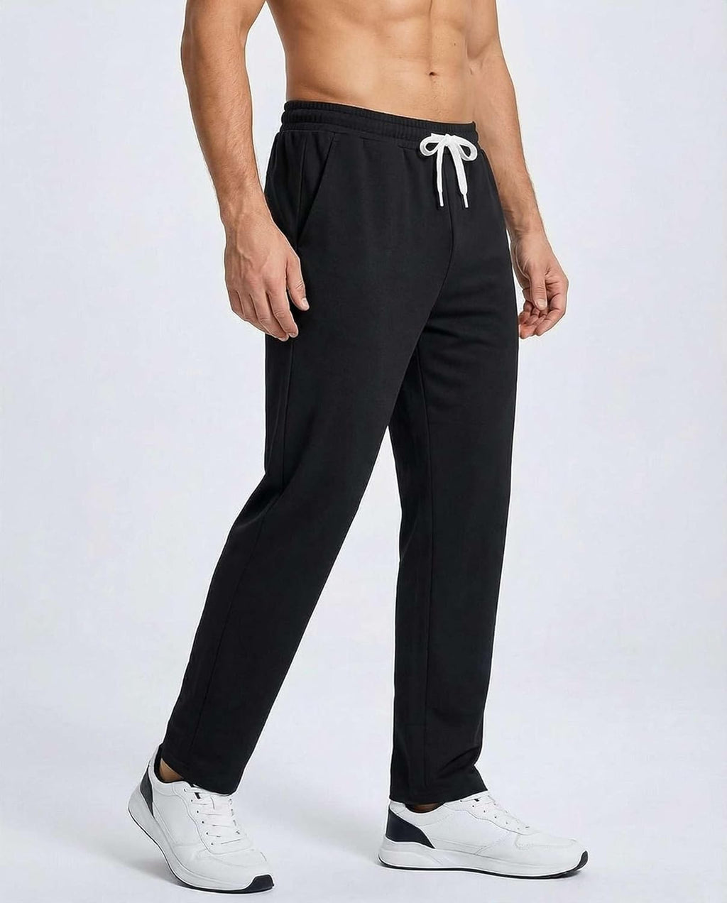 Real Essentials Men's French Terry Sweatpants - 3 Pack of Casual Lounge Pants with Pockets