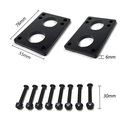 LOOEEL 60mm Longboard Wheels 80A Contains ABEC-9 Bearings and Spacers,Skateboard Riser Pads,Skateboard Hardware Screws Bolts,fit for Your Longboard Skateboards.-Transparent frosted