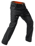 Moosehill Men's Snow Ski Pants: Fleece Lined Waterproof Insulated Softshell for Winter Outdoor Hiking with 5 Deep Pockets (Black, 34W*30L)