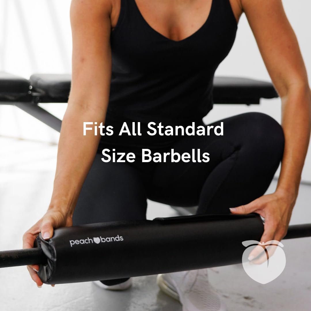 Peach Bands Barbell Pad with Secure Straps for Squats and Hip Thrusts