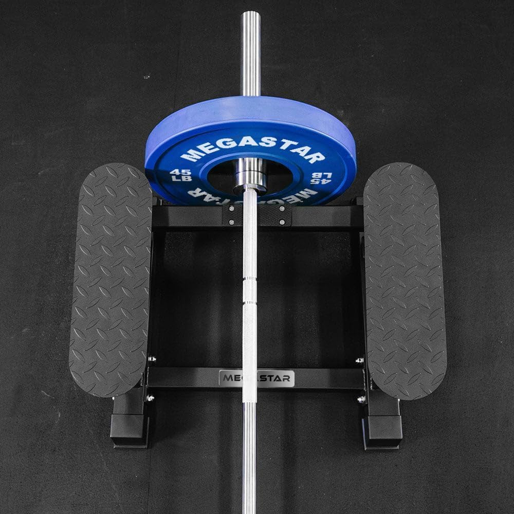 Skiennix T Bar Row Platform - Elevated Angled Rowing Station with Diamond-Plated Footplates & Non-Slip Rubber Feet for Heavy-Duty Home Gym Back Training