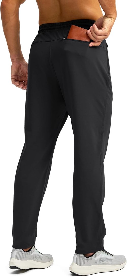 G Gradual Men's Fleece-Lined Winter Pants - Warm Athletic Joggers with 3 Zipper Pockets