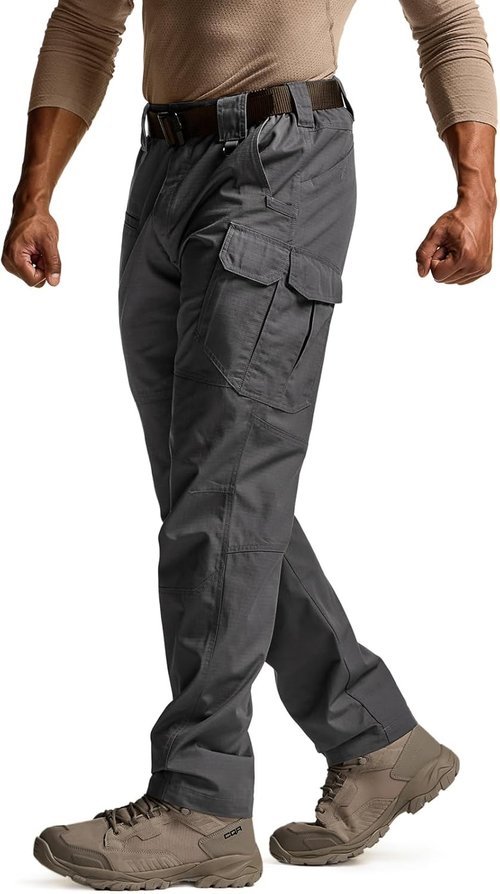 CQR Men's Tactical Pants - Water Resistant Ripstop Cargo Design for Lightweight EDC & Hiking | Outdoor Apparel