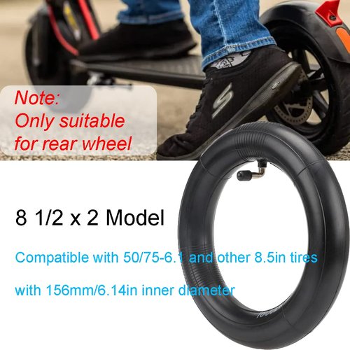MIMIRACLE 50/75-6.1 Inner Tube for 8.5 inch Rear Tire 8 1/2 x2 Compatible with Gotrax GXL V2 Hiboy S2 Pro Xiaomi M365 Pro 1S MI3 Lite Pro2 Electric Scooters Bent Valve -2 Pack