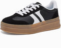 Lxuan Women's Fashion Sneakers - Thick Platform Sole, Anti-Slip Rubber, Lace-Up Comfort Shoes