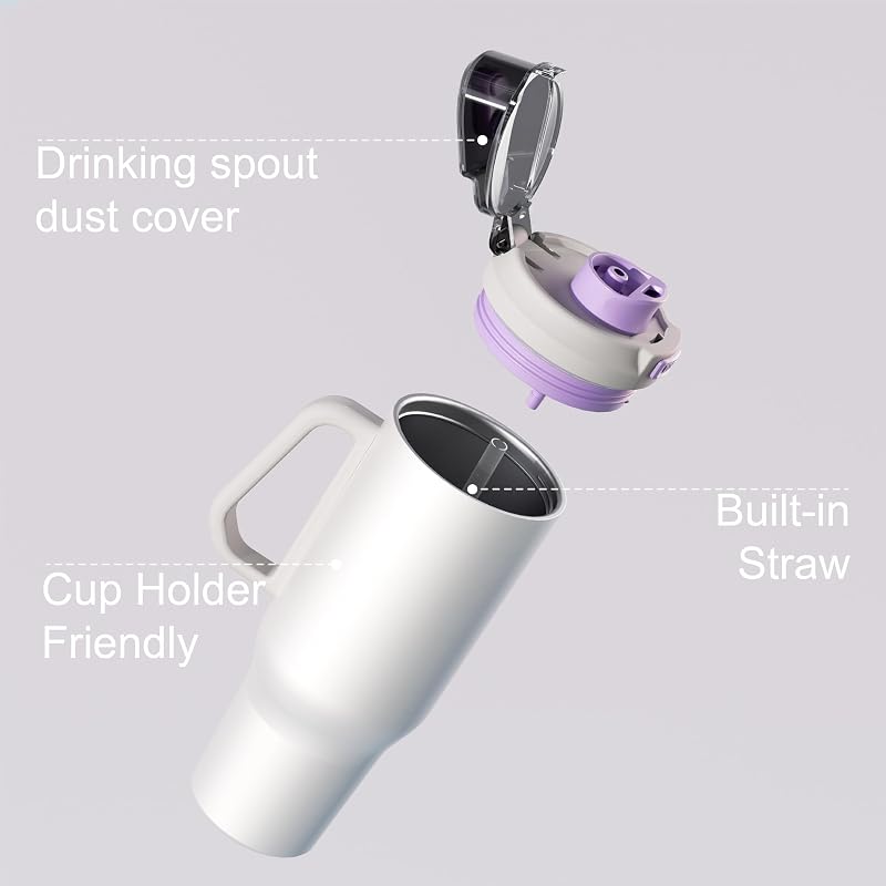 OBALL 42 oz Insulated Tumbler with Straw - Beige (Variation: Beige)